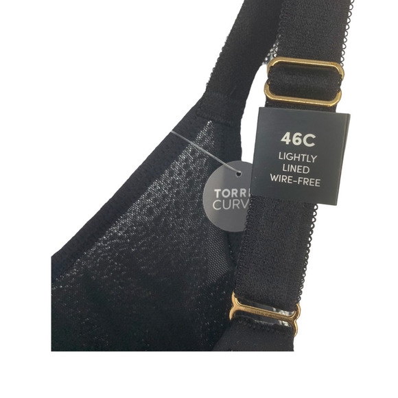 New Torrid 360 Back Smoothing Wire Free Lightly Lined Bra Black Leopard Sz 46C - Picture 3 of 8